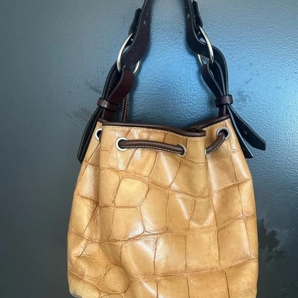 Dooney and Bourke pebble cinched drawstring leather purse vintage good condition - Picture 15 of 16